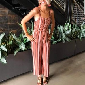 American eagle striped jumpsuit